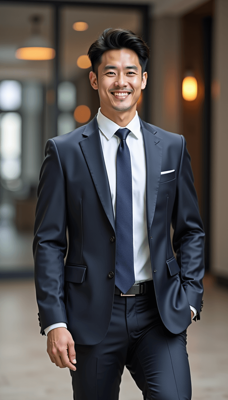 man in smart casual business attire, modern office setting, confident and competent expression, professional man. Emotion: . Environment: . Style: realistic