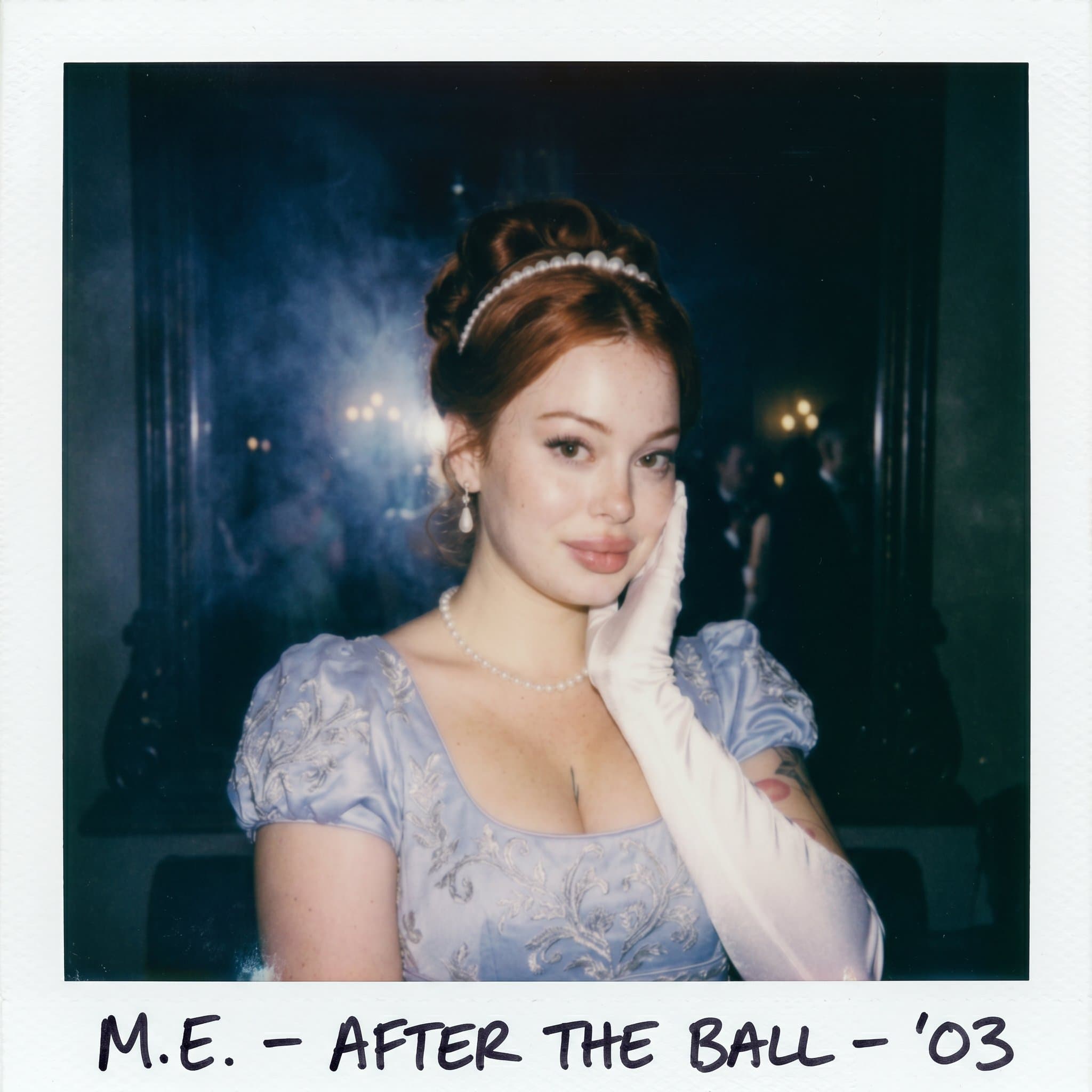 An ultra-realistic vintage Polaroid portrait. The