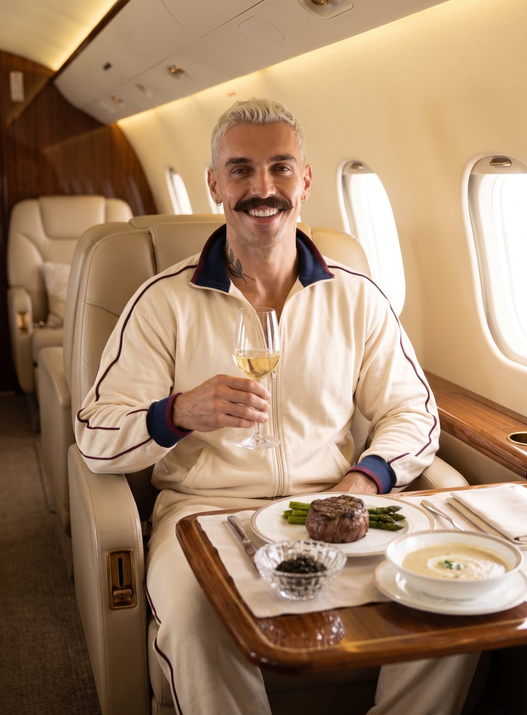 A deep, warm, cinematic luxury lifestyle shot insi