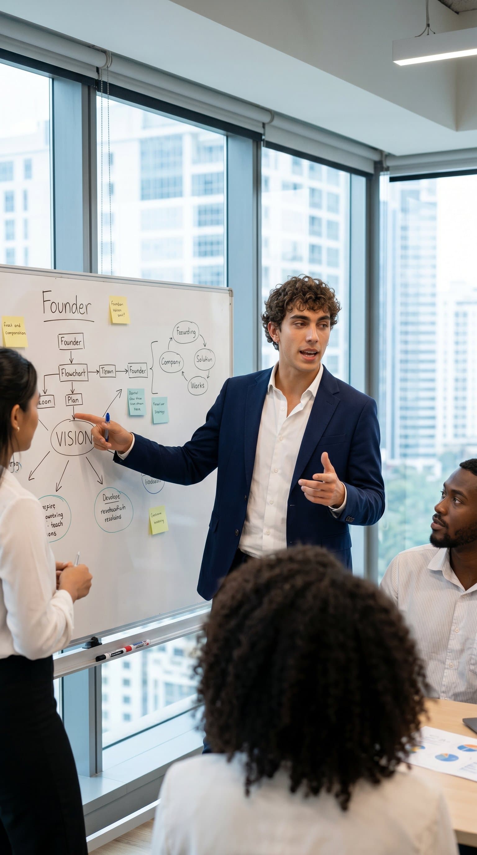 as company founder, entrepreneur professional man, startup office, visionary leadership