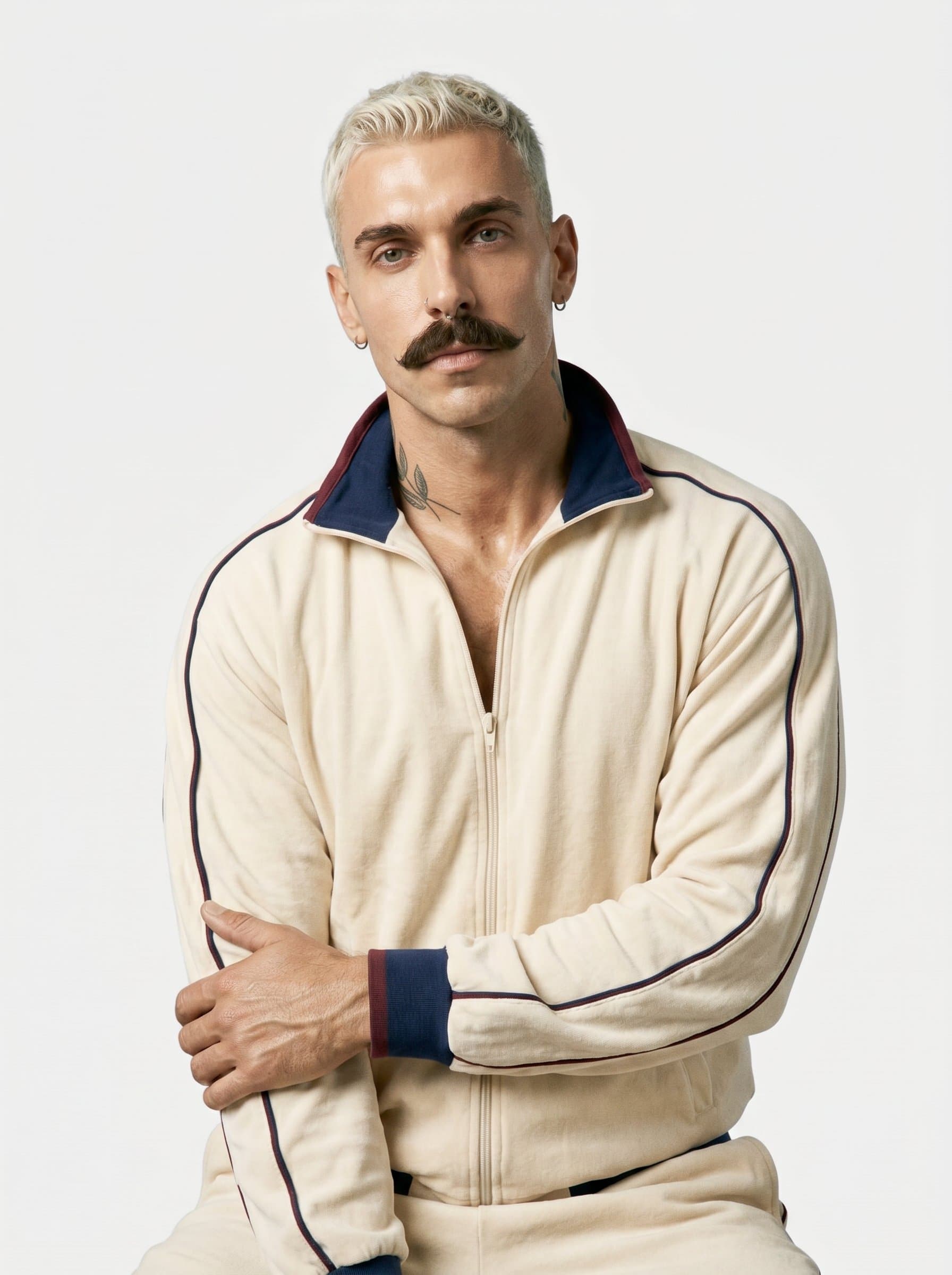 : Capture elegance and poise with a slightly tilted head and relaxed shoulders, in a well-lit space, against a minimalistic white canvas for a timeless look.