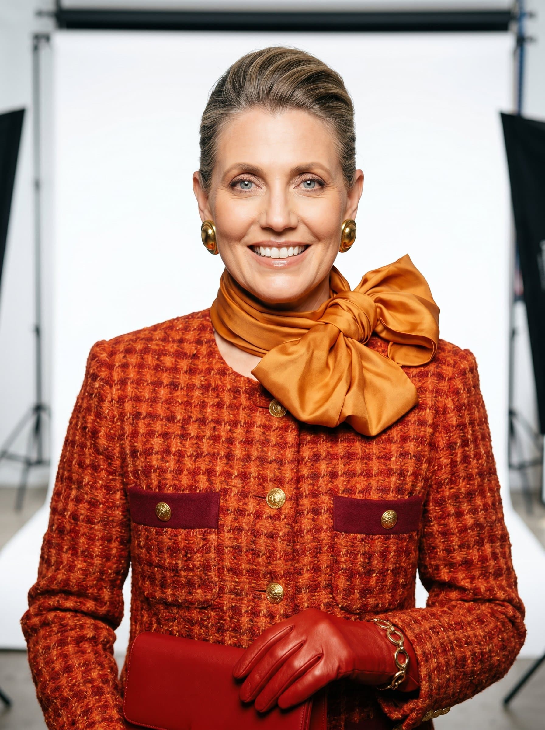 in a well-lit studio, with a clean white background, and a friendly, approachable smile, ideal for professional networking profiles.