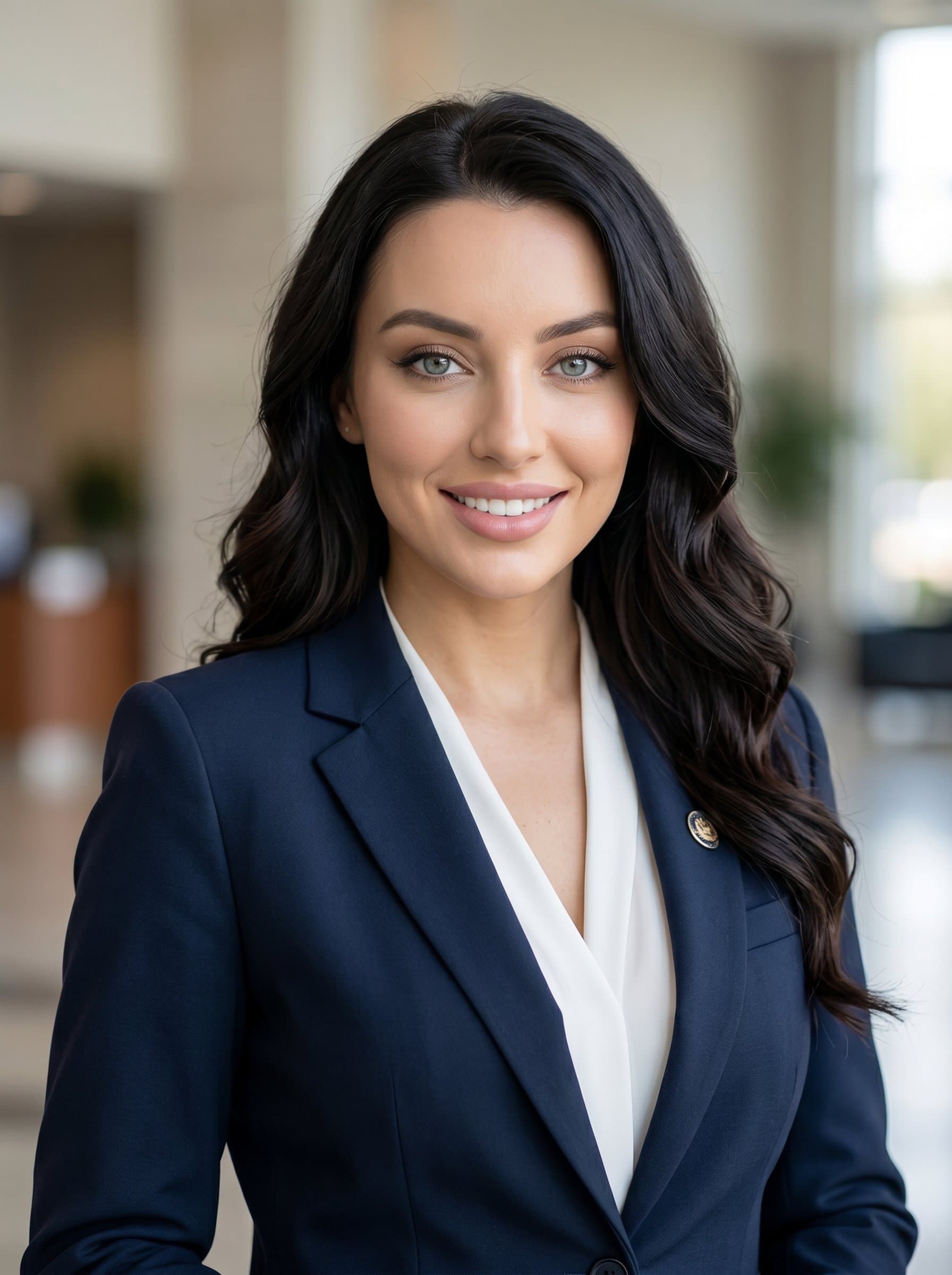 : Design a headshot showcasing a professional appearance with minimal accessories, emphasizing clarity and focus, well-suited for a politician's press release visuals.