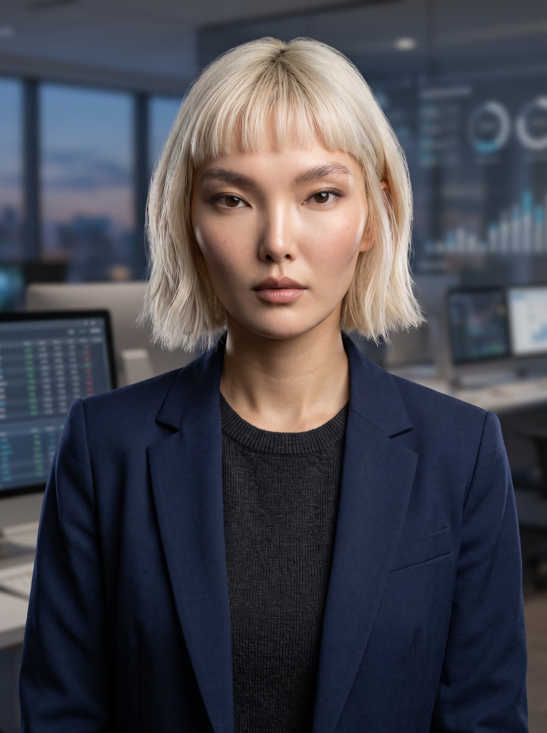 : Develop a headshot for a tech analyst, featuring a tidy and professional look with subtle lighting emphasizing their analytical skills, perfect for professional networking sites.