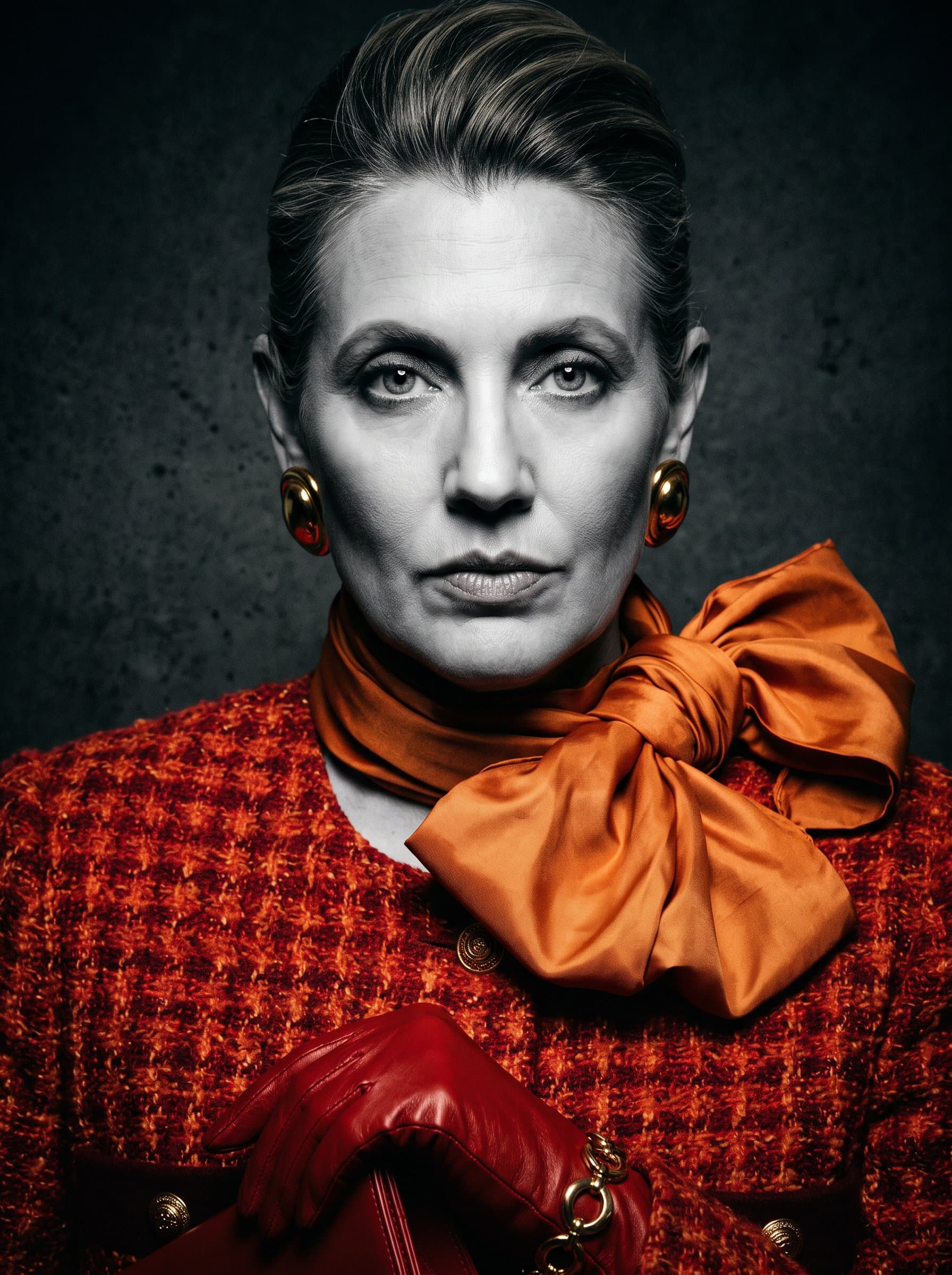 Bold headshot with dramatic lighting and high contrast, highlighting strong features and an intense gaze. Suitable for YouTube channels focusing on action or thriller content.