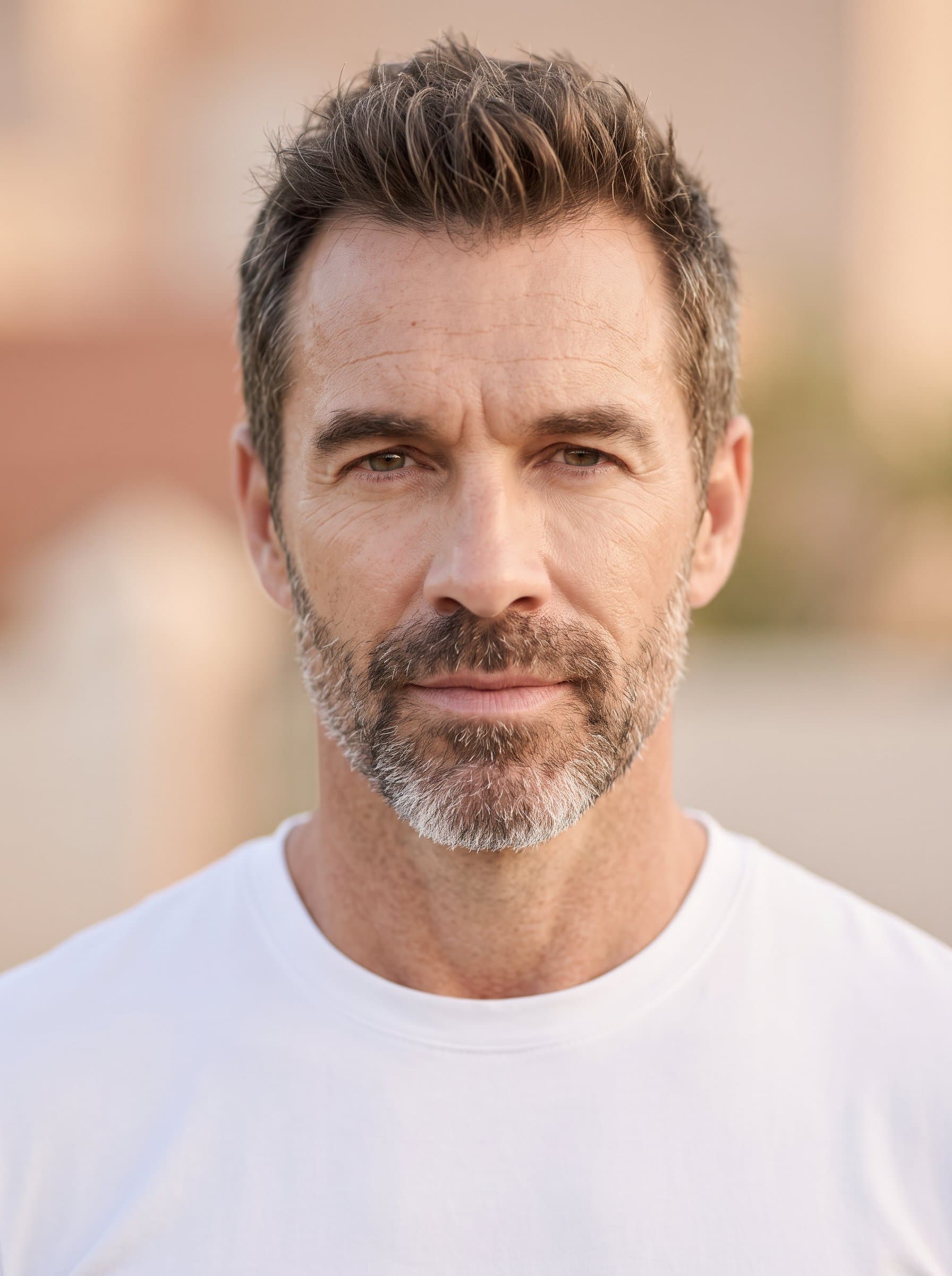 Minimalist headshot with a soft color palette and delicate lighting, creating an elegant and understated look for YouTube channels with a focus on calm and introspective content.