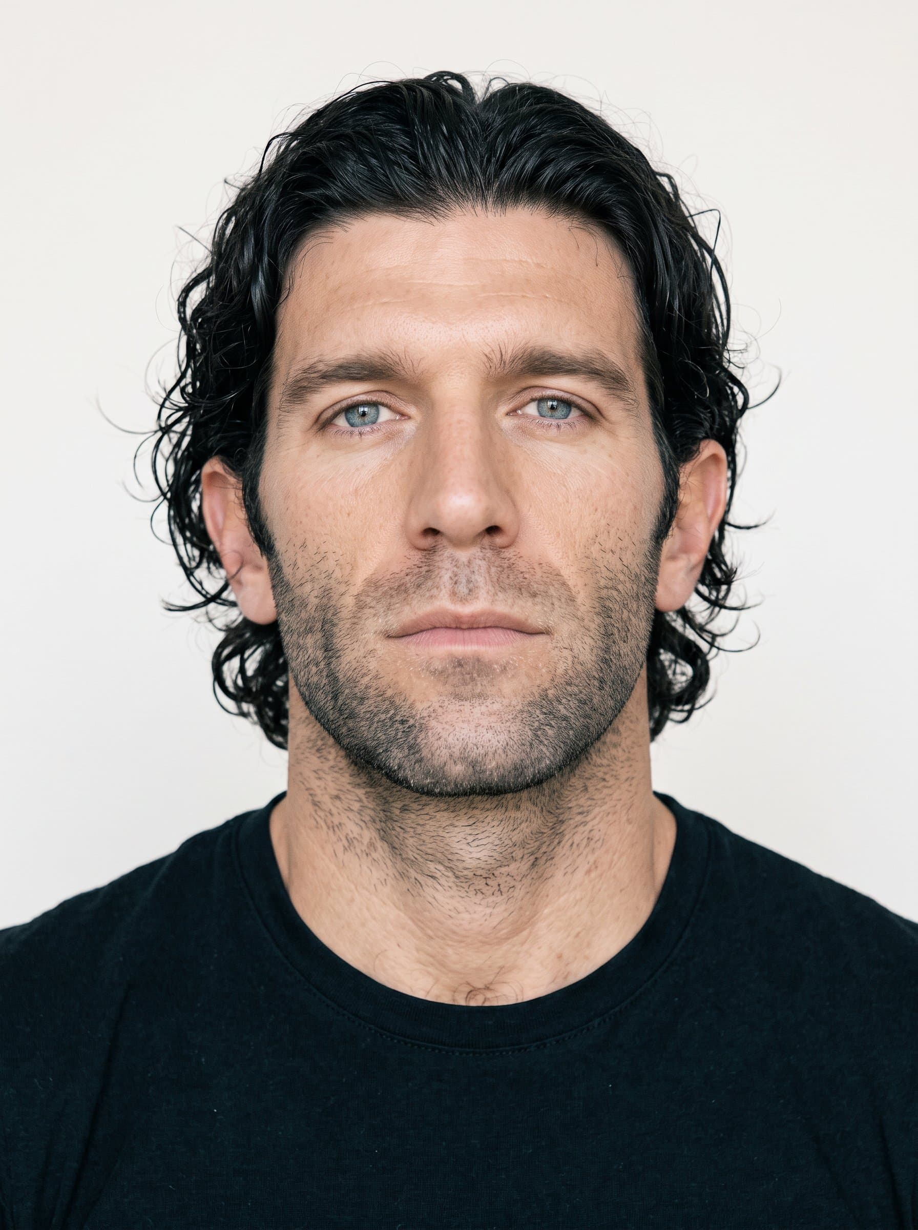 Generate a photorealistic passport photo on a simple background. Ensure a neutral expression and centered position with balanced lighting, adhering to standard guidelines.